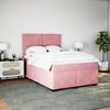 vidaXL Boxspringbett mit Matratze Rosa 140x190 cm Samt