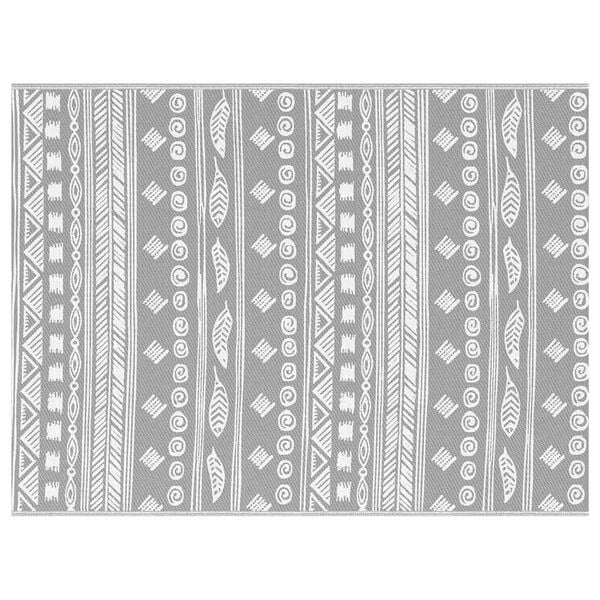 vidaXL Outdoor-Teppich Paisley ARAKIL Grau und Wei&szlig; 400 x 300 cm