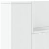 vidaXL Kopfteil-Schrank mit LED mit Regal Wei&szlig; 160 x 16,5 x 103,5 cm