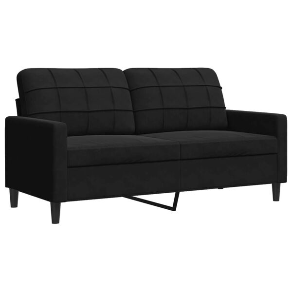 vidaXL 2-Sitzer-Sofa Schwarz 140 cm Samt