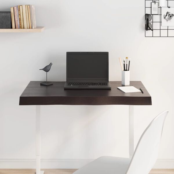 vidaXL Tischplatte 80x60x(2-6) cm Massivholz Behandelt Baumkante