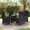 vidaXL Garten Essgruppe mit Kissen 5 pcs Schwarz Poly-Rattan