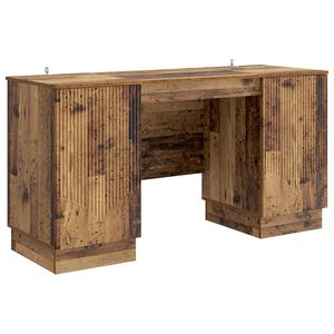 vidaXL Schreibtisch mit Regal Altholz 142,5 x 50 x 75 cm Holzwerkstoff