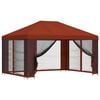 vidaXL Pavillon mit Seitenw&auml;nden 4 x 3 m Terrakotta