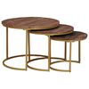 vidaXL Nesting-Couchtische 3 stk. Dunkelbraun 54 x 54 x 40 cm