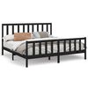 vidaXL Massivholzbett Schwarz Kiefer 200x200 cm