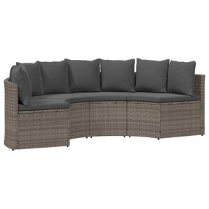 vidaXL Sofa Set 2 pcs Grau Massives Akazienholz und Poly Rattan