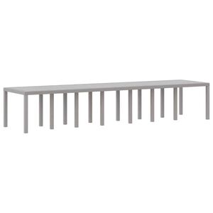 vidaXL Gartentisch Hellgrau 400 x 100 x 73 cm Poly-Rattan