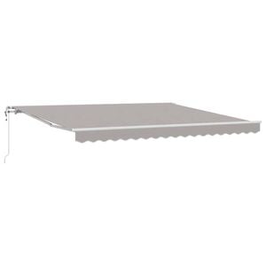 vidaXL Ausziehbare Markise Hellgrau 400 x 350 cm Stoff und Aluminium
