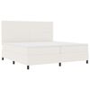 vidaXL Boxspringbett Creme und Wei&szlig; 200 x 200 cm Cordstoff