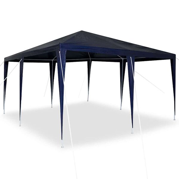 vidaXL Party-Zelt Blau 400 x 400 x 266 cm Polyethylen und Stahl