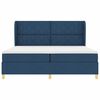 vidaXL Boxspringbett mit Matratze Dunkelgrau 90x190 cm Blau Stoff