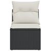 vidaXL Gartensofa ohne Armlehnen mit Kissen Schwarz Poly Rattan