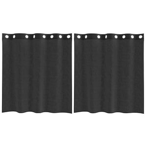 vidaXL Voile Vorh&auml;nge mit &Ouml;sen 2 Stk. Schwarz 140x140 cm