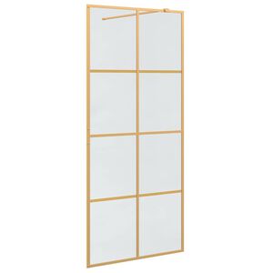 vidaXL Walk-in Duschwand Gold 90 x 195 cm Geh&auml;rtetes Glas