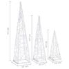 vidaXL LED-Leuchtkegel-Set Acryl Deko Kaltweiß 30/45/60 cm