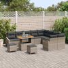 vidaXL Garten-Sofa-Set mit Kissen 12 pcs Grau Poly Rattan