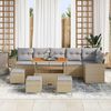 vidaXL Garten-Sofa-Set mit Kissen 10 pcs Beige und Hellgrau