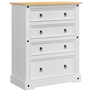 vidaXL Aufbewahrungs-Truhen mit Speicher Corona Wei&szlig; 92 x 48 x 114 cm