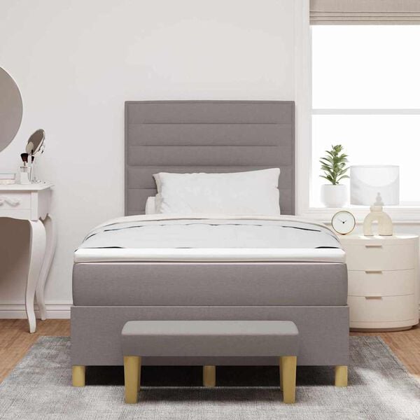 vidaXL Boxspringbett mit Matratze Taupe 120 x 190 cm Stoff