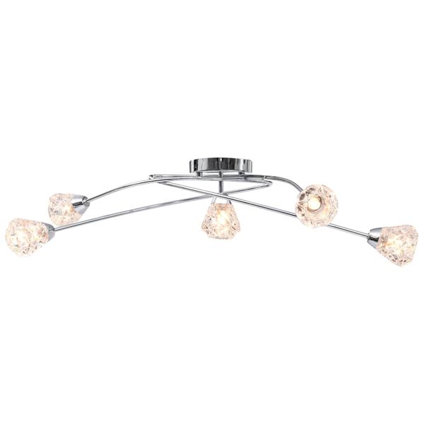 vidaXL Deckenleuchte mit Glas-Lampenschirmen für 5 G9-Leuchtmittel