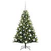 vidaXL K&uuml;nstlicher geflammter Weihnachtsbaum 150 LEDs Gr&uuml;n 120 cm