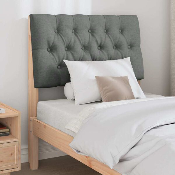 vidaXL Gepolstertes Kopfteil Dunkelgrau 75 cm Massives Kiefernholz