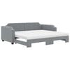 vidaXL Tagesbett Ausziehbar mit Matratze Hellgrau 90x190 cm Stoff