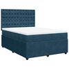 vidaXL Boxspringbett mit Matratze Blau 140x190 cm Samt