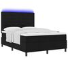 vidaXL Boxspringbett mit Matratze mit LED Schwarz 140 x 200 cm Stoff