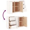 vidaXL Sideboard Weiß 111x34x75 cm Massivholz Kiefer