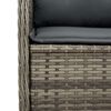 vidaXL 3-tlg. Garten-Lounge-Set mit Kissen Grau Poly Rattan