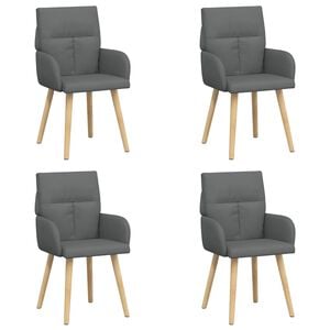 vidaXL Esszimmerst&uuml;hle 4 pcs Stoff Dunkelgrau 60 x 56 x 96 cm