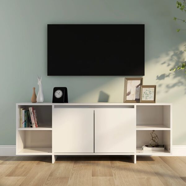 vidaXL TV-Schrank Hochglanz-Wei&szlig; 130x35x50 cm Holzwerkstoff