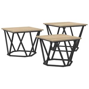 vidaXL Couchtisch 3 stk. Sonoma-Eiche 50 x 50 x 40 cm