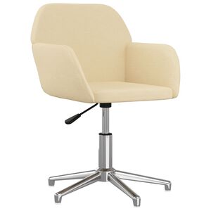 vidaXL B&uuml;rostuhl Drehbar Creme Stoff