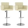 vidaXL Barhocker 2 Stk. Creme Kunstleder