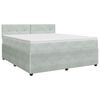 vidaXL Boxspringbett mit Matratze Hellgrau 160 x 200 cm Samt