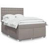 vidaXL Boxspringbett mit Matratze Taupe 140x190 cm Stoff