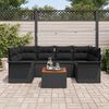 vidaXL Garten-Sofa-Set mit Kissen mit Speicher 7 pcs Schwarz
