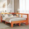 vidaXL Massivholzbett mit Regal ohne Matratze Wachsbraun 135x190 cm