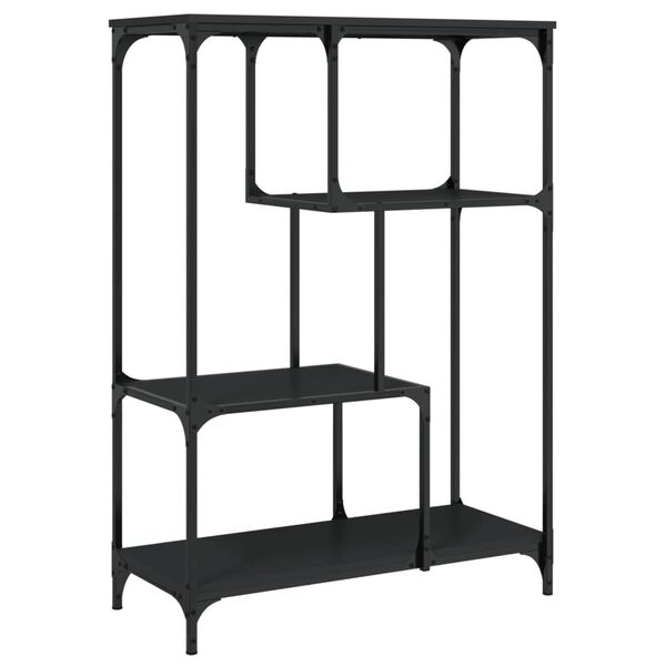 vidaXL Bücherregal Schwarz 81x36x115 cm Holzwerkstoff und Stahl