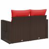 vidaXL Gartensofa mit Kissen 2-Sitzer Braun Poly Rattan