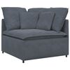 vidaXL Modulares Sofa mit Fu&szlig;hocker Kissen Samt Dunkelgrau