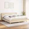 vidaXL Boxspringbett mit Matratze Creme 160x200 cm Stoff