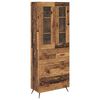 vidaXL Highboard Schrank mit Regal 2 St&uuml;cke Altholz Holzwerkstoff