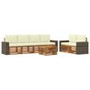 vidaXL Outdoor-Sofagarnitur 7 pcs Natur und Creme Massivholz Akazie