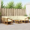 vidaXL Outdoor-Sofagarnitur mit Kissen 10 pcs Natur und Creme