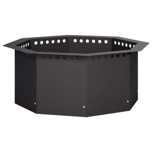 vidaXL Feuerstellenring Schwarz 60 x 60 x 25 cm Stahl