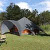 vidaXL Teepee Zelt f&uuml;r 7 Personen Grau und Orange 600 x 600 x 347 cm